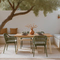 Silla de Exterior Penny con acabado verde vista principal para exterior de estilo nórdico