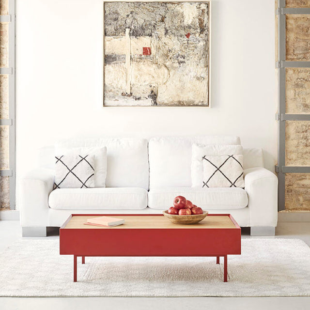 Mesa de Centro Rectangular Arista 110 Burdeos