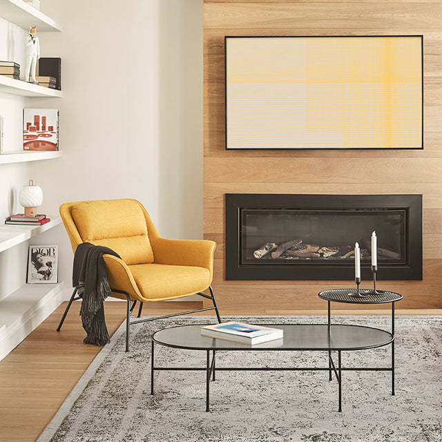 Mesa de Centro Ovalada Nix 120 Vidrio & Negro