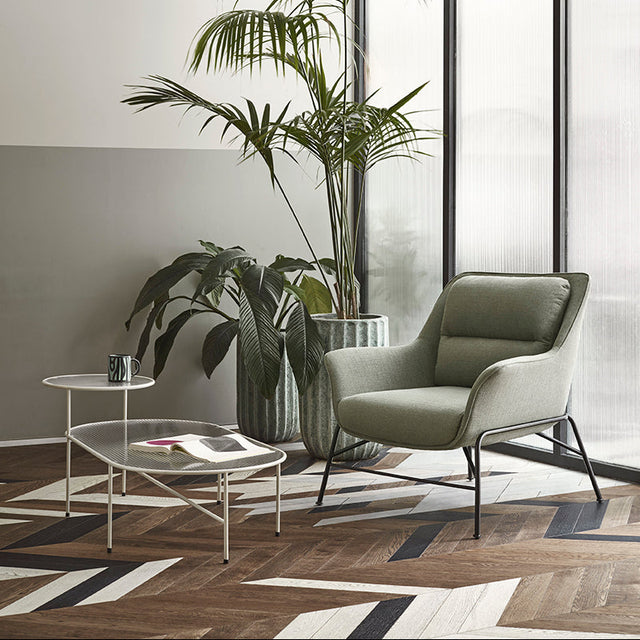 Mesa de Centro Ovalada Nix 120 Vidrio & Crema