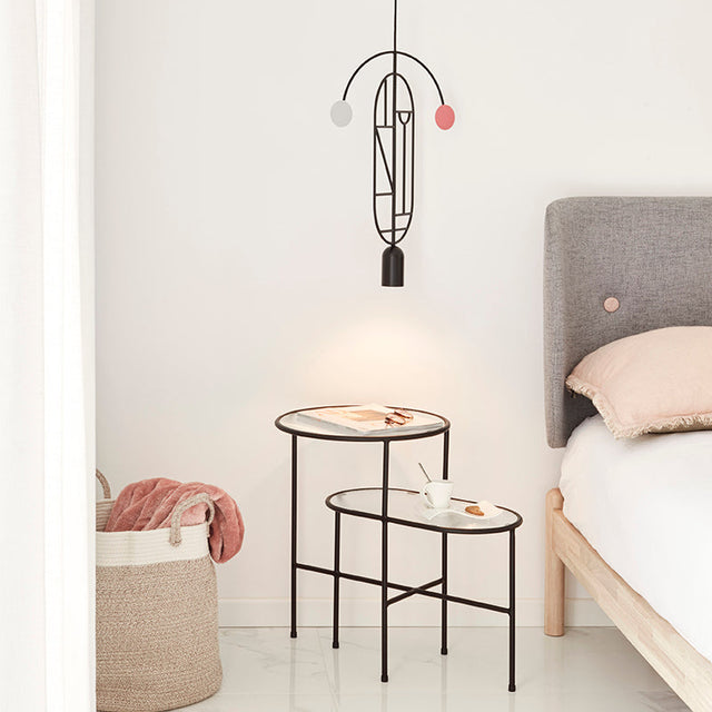 Mesa Auxiliar Nix 60 Vidrio & Negro