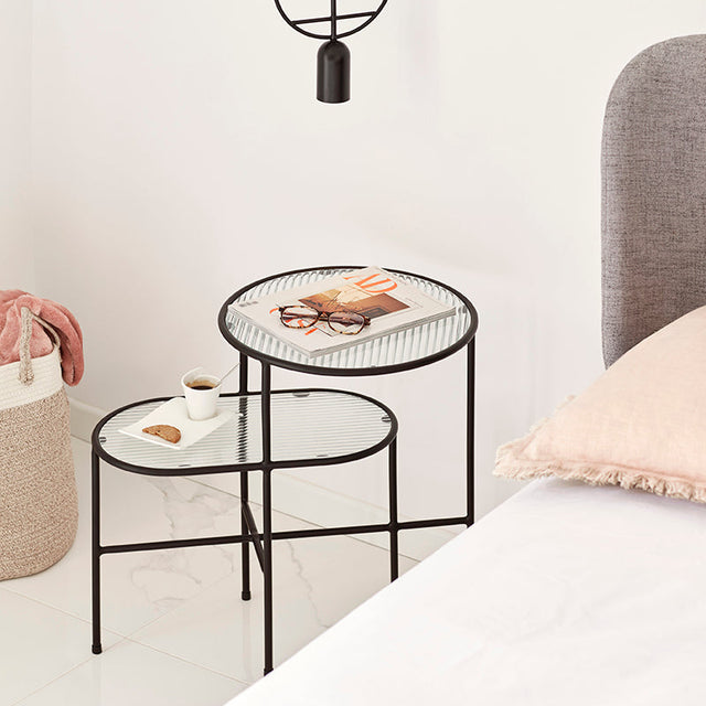 Mesa Auxiliar Nix 60 Vidrio & Negro