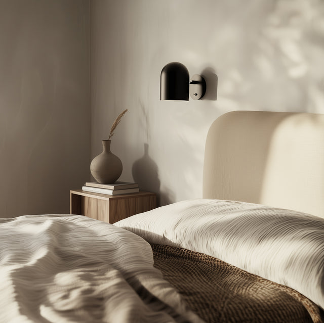 Vista aplique de pared Luc Negro dormitorio Aromas del Campo Slowdeco