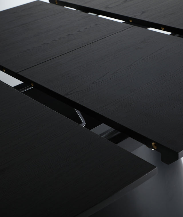 Vista detalle apertura Mesa de Comedor Ovalada Extensible Lizant 160 - 220 cm Negra Kodu Homedesign Slowdeco