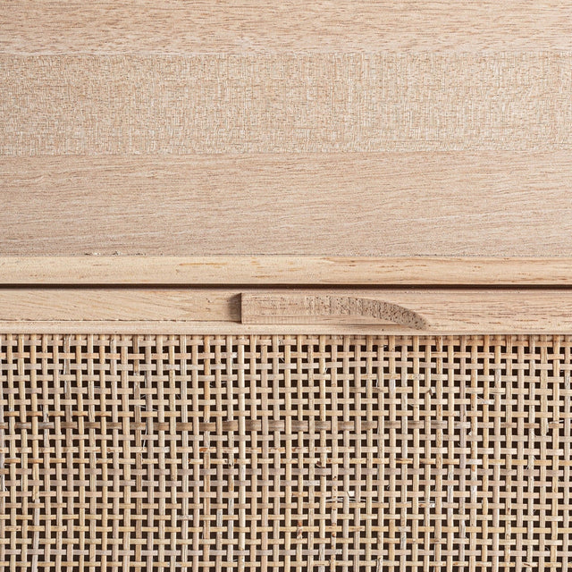 Vista detalle cajón Cómoda Weurtz 90 cm Fresno & Ratán Kodu Homedesign Slowdeco