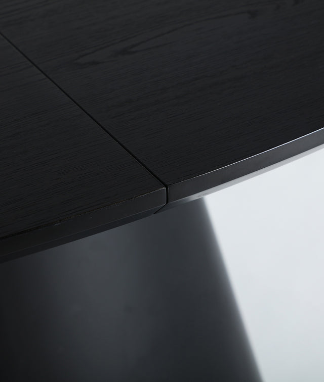 Vista detalle extensión Mesa de Comedor Ovalada Extensible Lizant 160 - 220 cm Negra Kodu Homedesign Slowdeco
