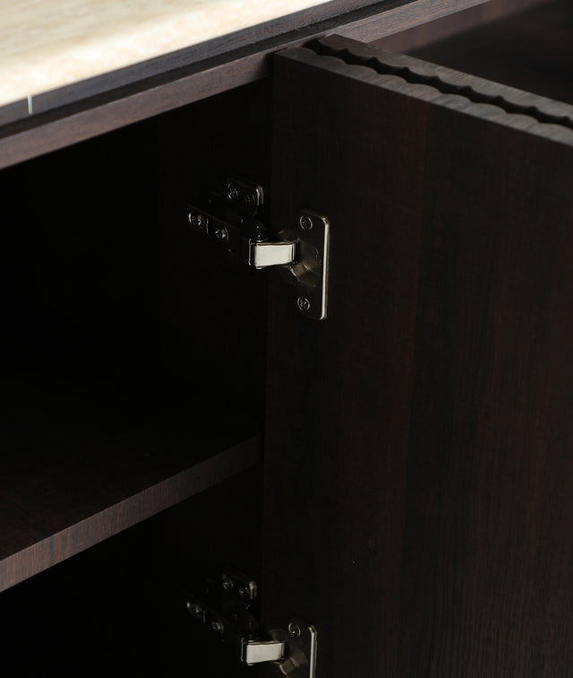 Vista detalle interior Mueble TV Verona 200 cm blanco y marrón Kodu Homedesign Slowdeco