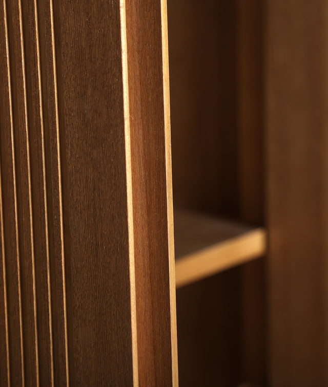 Vista detalle madera puerta armario Copenhague 95 cm Madera DM en color marrón  Kodu Homedesign Slowdeco