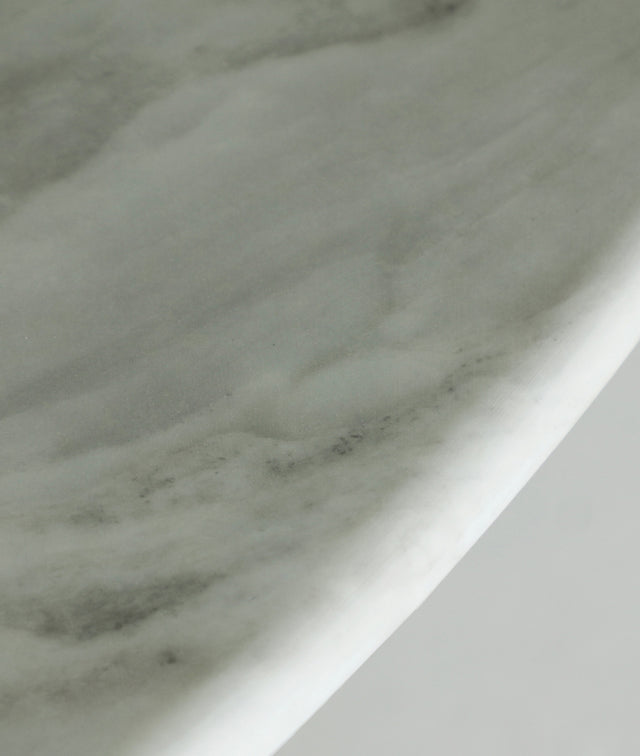 Vista detalle mármol sintético Mesa de Comedor Redonda Noth diámetro 120 cm blanca y negra Kodu Homedesign Slowdeco