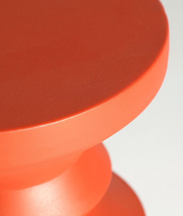 Vista detalle superior Mesa Auxiliar Redonda Lausana 32 cm Rojo hierro Kodu Homedesign Slowdeco