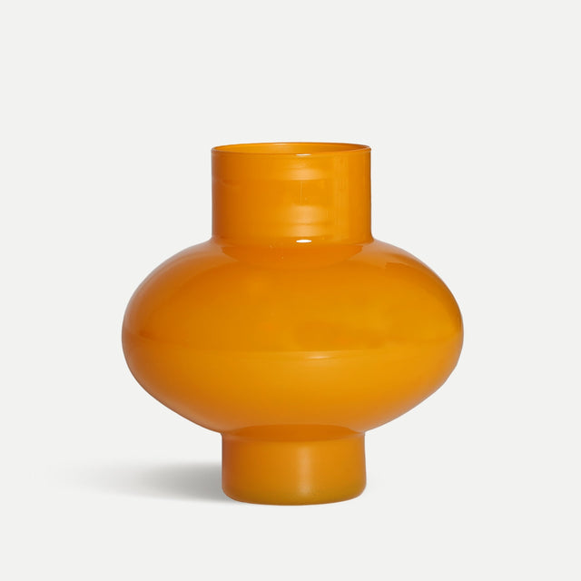 Vista frontal Jarrón Atif en vidrio color naranja Kodu Homedesign Slowdeco