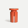 Vista frontal Mesa Auxiliar Redonda Lausana 32 cm Rojo hierro Kodu Homedesign Slowdeco