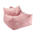 Mueble Puf Infantil Sugar de Pana Rosa vista frontal de estilo nórdico