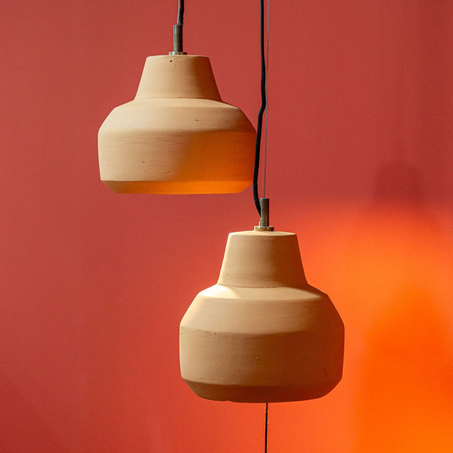 Vista frontal juego Lámparas de Techo Terracota en marrón Kodu Homedesign Slowdeco