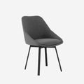 Silla Giratoria 180º Ada Gris Oscuro con acabado gris vista lateral de estilo nórdico