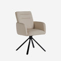 Silla Giratoria 180º Lina Beige con acabado beige vista lateral de estilo nórdico
