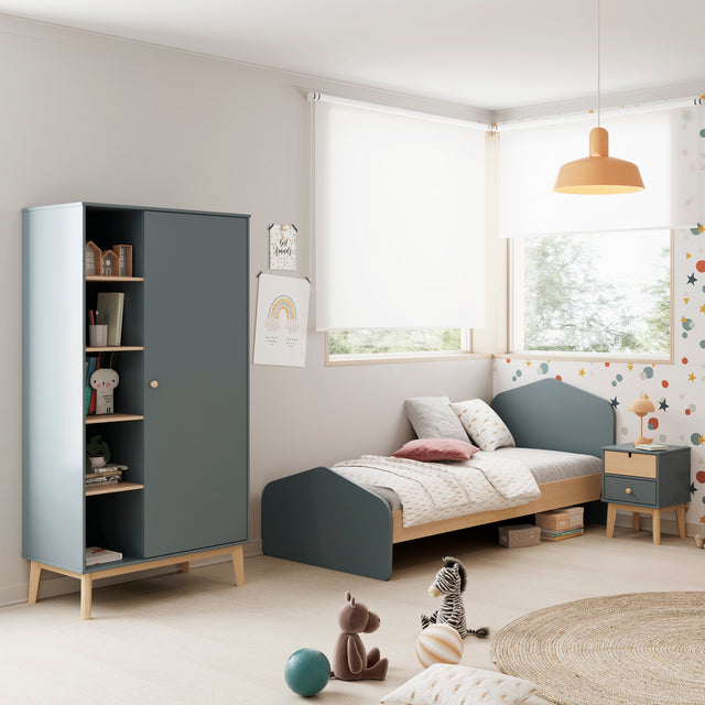 Armario Infantil Esteban 90 Verde Kaki & Pino