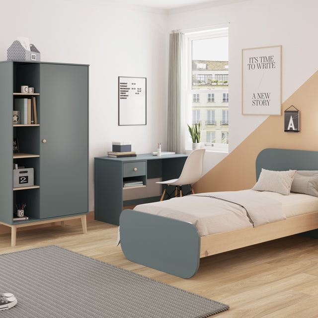 Armario Infantil Esteban 90 Verde Kaki & Pino