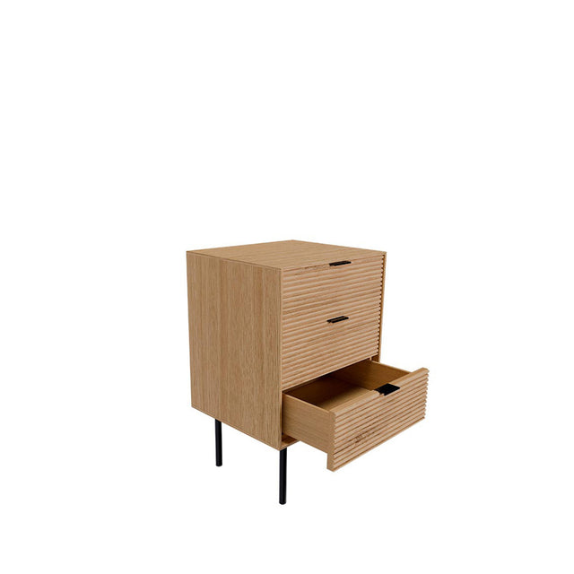 Mesita de Noche Bambar 40 Alta 3 Cajones