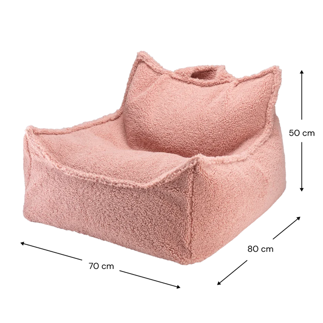 Silla de mochila de frijoles rosa de guayaba y set otomano