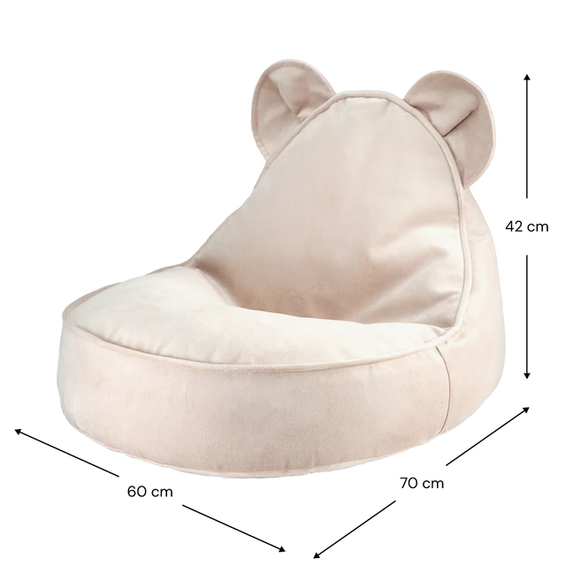 Bolsillo de frijoles de oso beige polvoriento