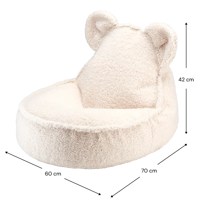 Set de frijoles de oso blanco crema y otomana