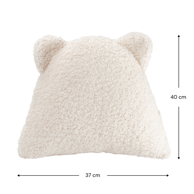 Cojín de oso blanco crema