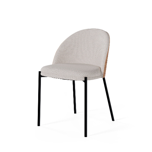Juego de 4 Sillas de comedor Tapizada Casandra Taupe