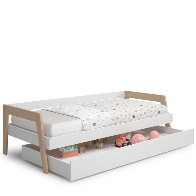 Cama Infantil Doble Carrie 211 Blanca & Pino