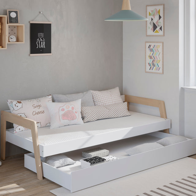 Cama Infantil Doble Carrie 211 Blanca & Pino