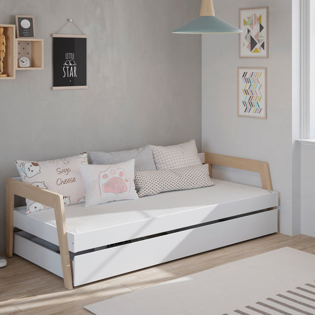 Cama Infantil Doble Carrie 211 Blanca & Pino