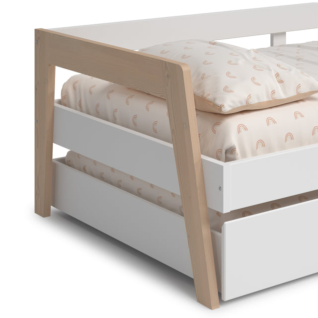 Cama Infantil Doble Carrie 211 Blanca & Pino