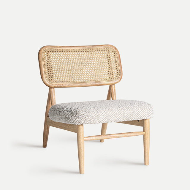 Butaca Glassue Blanco Roto & Ratán