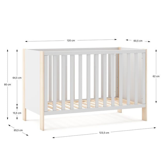 Cuna Infantil Esteban 124 Blanca & Pino