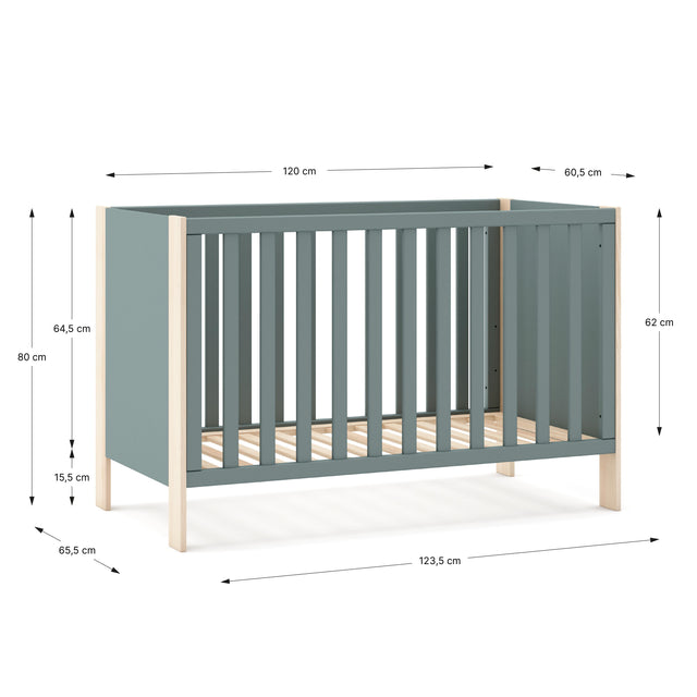Cuna Infantil Esteban 124 Verde Kaki & Pino