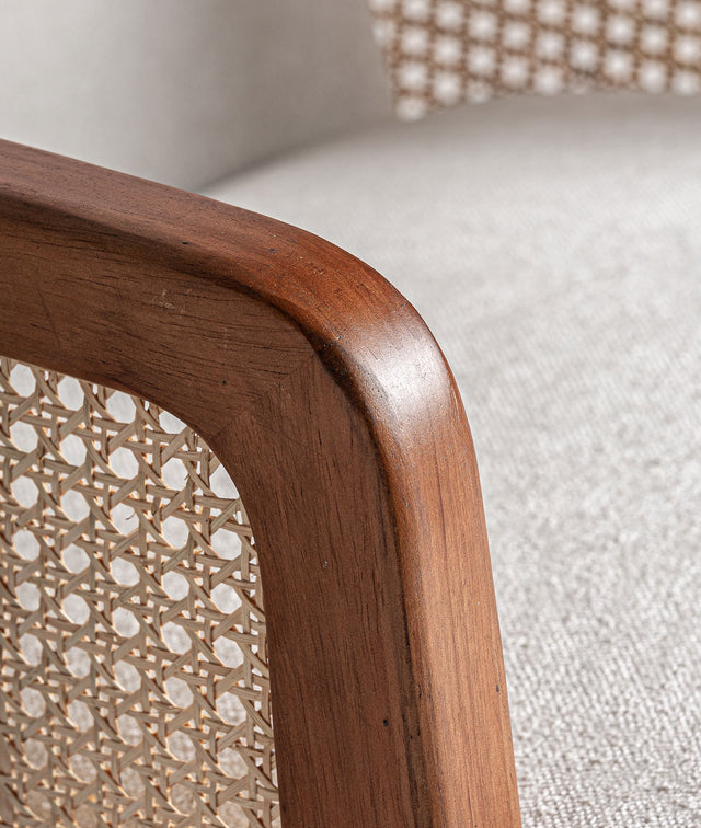 Sillón Gitsberg Blanco Roto & Ratán