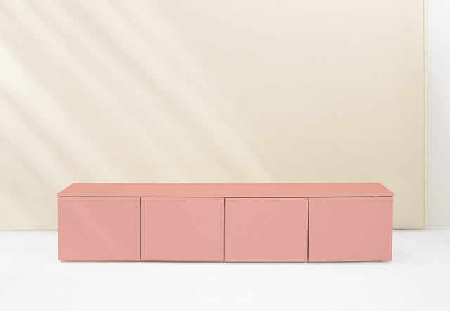 Mueble de TV de 200cm Nolla Flamingo - RAL3014 Slowdeco