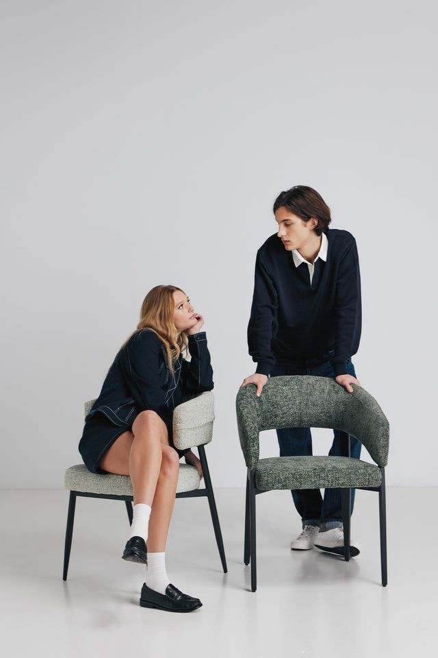 Silla Tapizada Bruges Gris Jaspeado