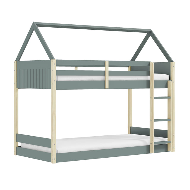 Litera Infantil Casita Sila 200 Verde Kaki & Pino