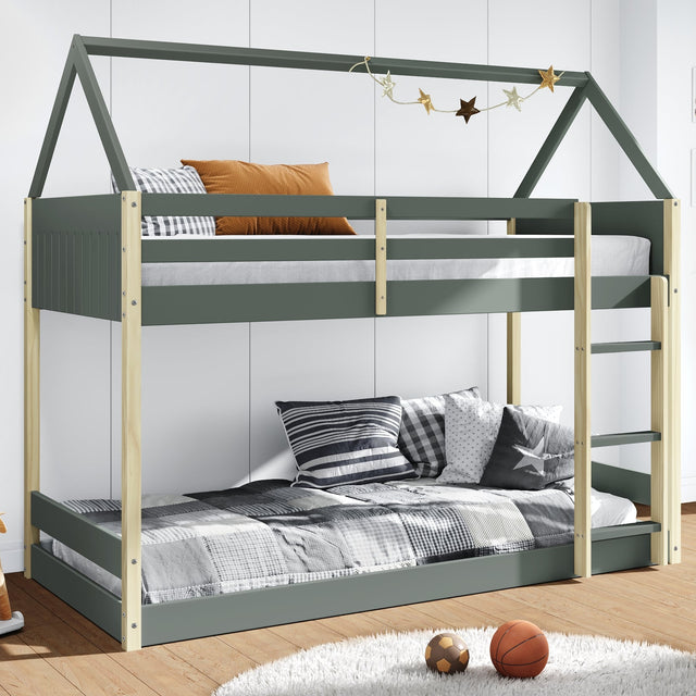 Litera Infantil Casita Sila 200 Verde Kaki & Pino