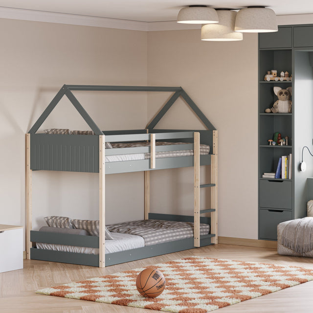 Litera Infantil Casita Sila 200 Verde Kaki & Pino