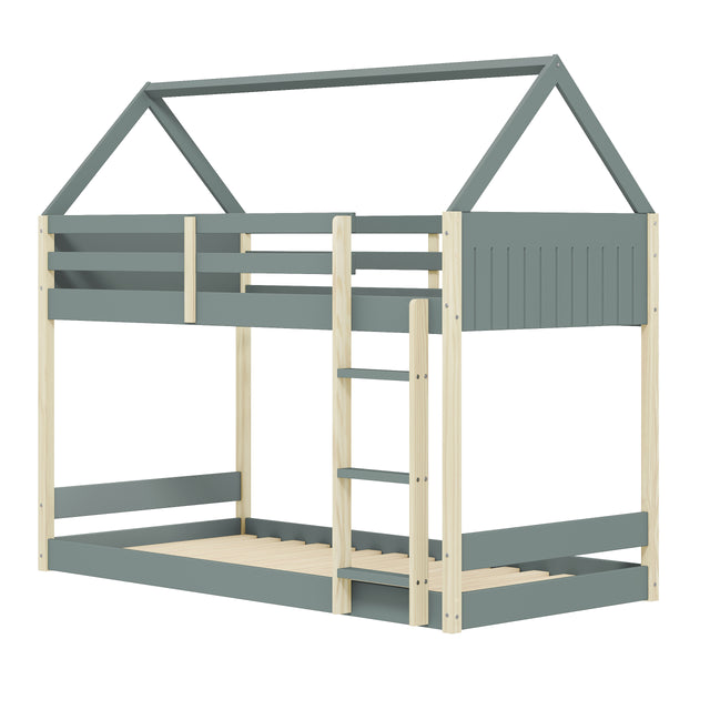 Litera Infantil Casita Sila 200 Verde Kaki & Pino