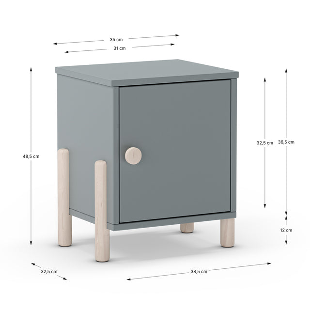 Mesita de Noche Infantil Lily 30 Verde Kaki & Pino