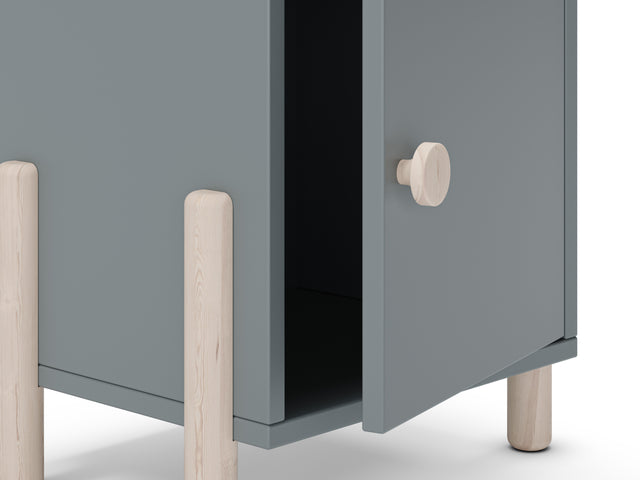 Mesita de Noche Infantil Lily 30 Verde Kaki & Pino