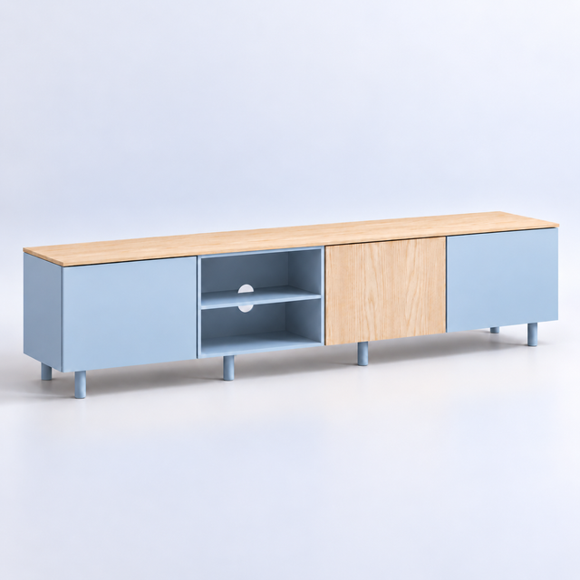 Nolla 200 Cream & Wood TV Unit