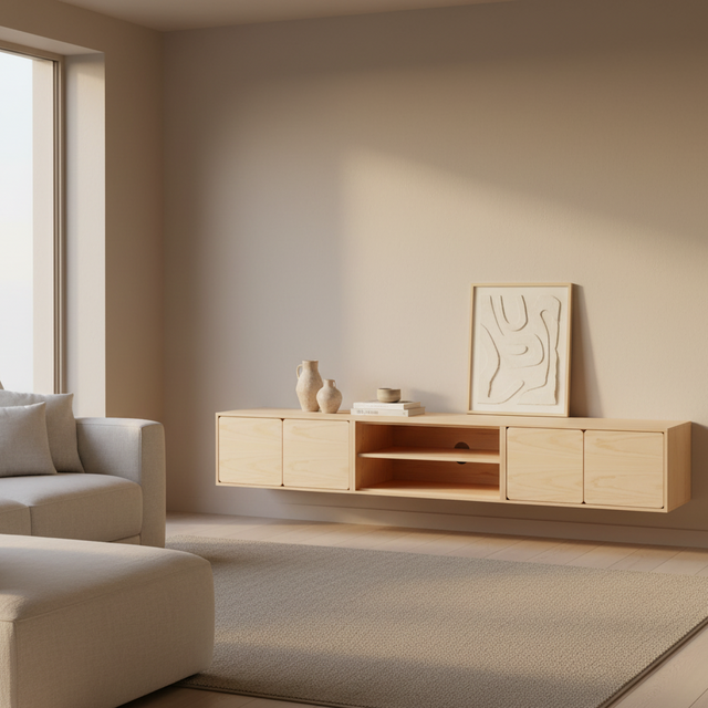 Mueble TV Penxat 240 Natural - 4 puertas 1 balda