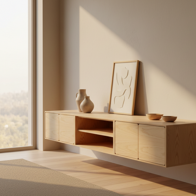 Mueble TV Penxat 240 Natural - 4 puertas 1 balda