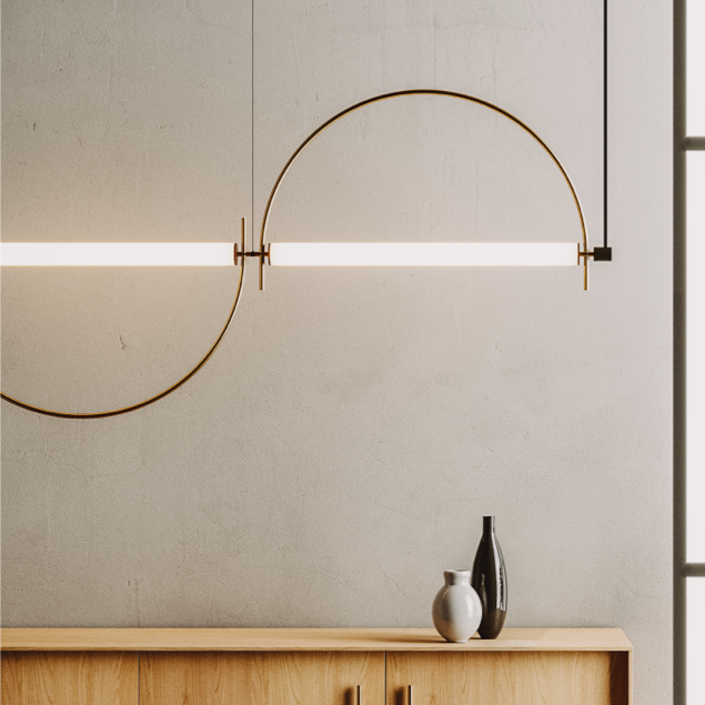 Lámpara Colgante Arc Oro Mate