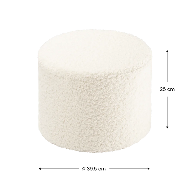 Pouffe blanco crema