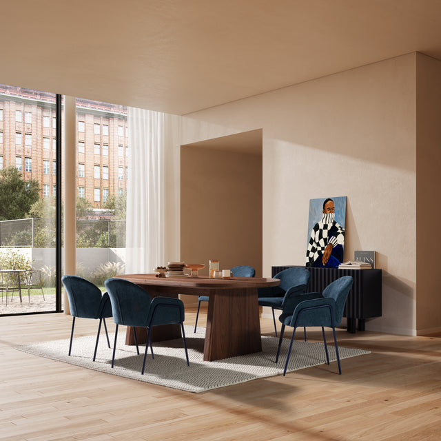 Silla de Comedor Tapizada Aslin Azul